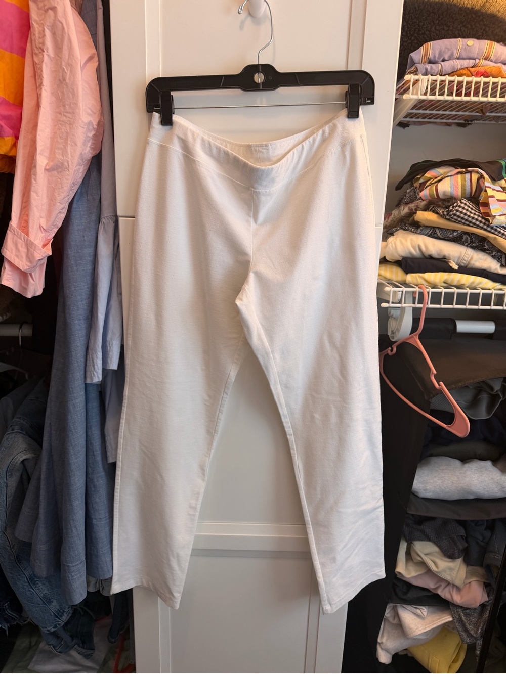 Eileen Fisher Stretch Crepe Flat Front Crop Skinny Leg Pants White small $218